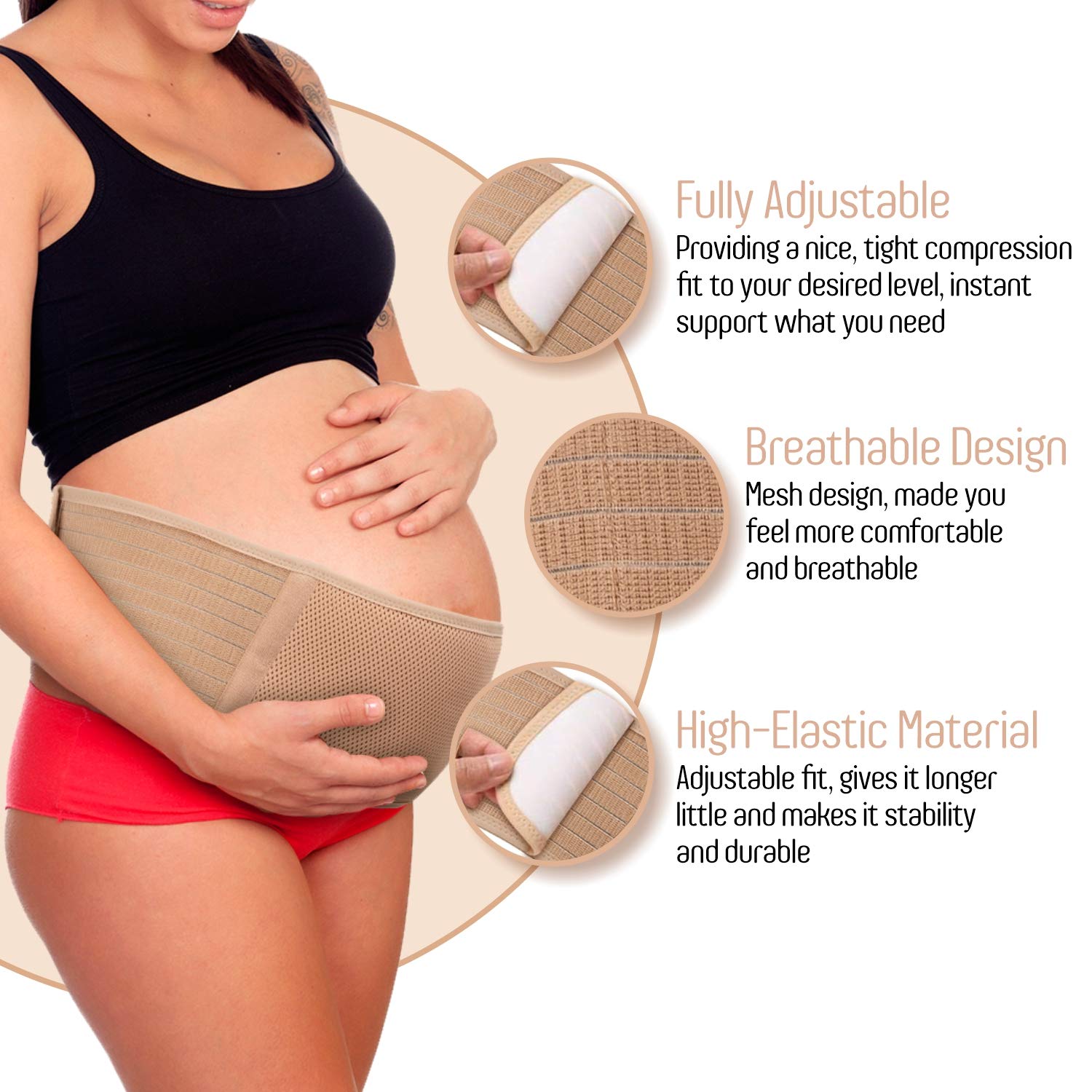 Maternity Belt, Pregnancy Support Belt, Breathable Belly Band - Back Hip & Pelvic Support Lumbar Relief Prenatal & Postpartum Tummy Wrap Abdominal Sling Prenatal Cradle - Universal Size: Industrial & Scientific