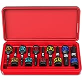 Aiourx 10 Piece 1/2" Drive Impact Torx Bit Socket Set, T25 - T80, Impact Star Bit Socket Set, CR-MO Steel, Automotive Machinery Repair Bicycle Servicing and Furniture Assembly