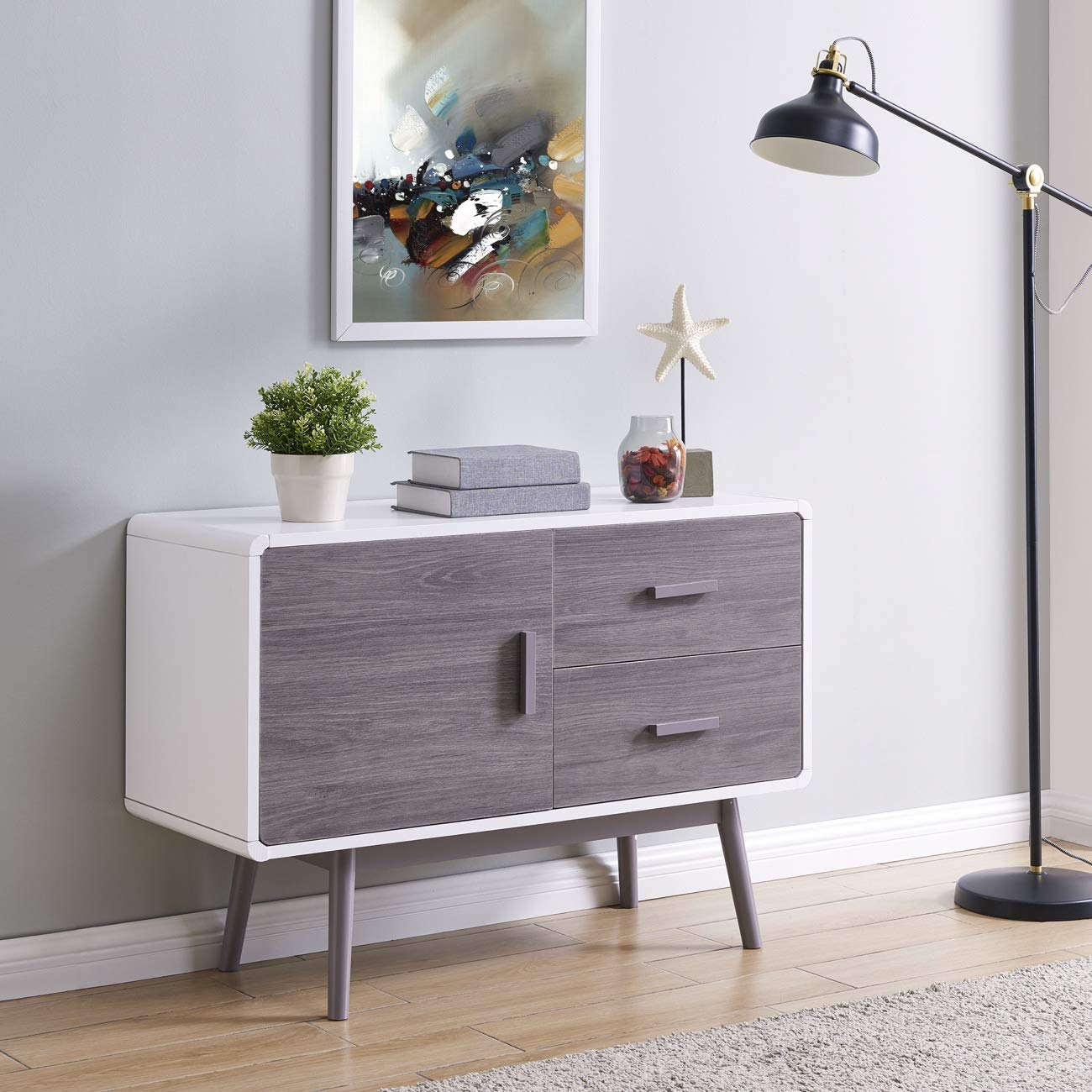 Best Mid Century 2 Door Entryway Storage Cabinet, Tv Stand
