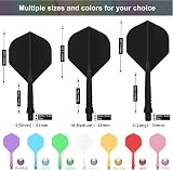 CyeeLife 6 Packs Integrated Dart Flights and Shafts One Piece Accessory Black view 2