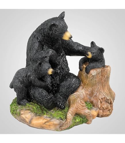 Ruby BlackCerberus&Ratty Bear2点セット Pack Of 2 Rustic Black Bear Cubs Climbing Tree Ladder Table