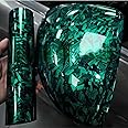 ASENDIWAY Green Forged Carbon Fiber Vinyl Wrap, High Gloss Car Wrap Vinyl Roll Auto DIY Decal Sticker Film Sheet Air Release Self-Adhesive Decor Vinyl
