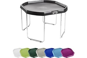 MEKA Large 38"x38" Tuff Tray Set Black, Activity Sensory Tray Plus Stand Children, Outdoor Play Sand and Water Table for Toddlers and Kids, Toy Boys Girls