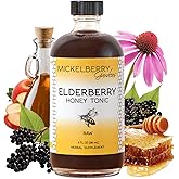 Mickelberry Gardens Elderberry Honey Tonic, Sambucus Syrup, Black Elderberry - Immune Support for Adults and Kids (8 Ounces)