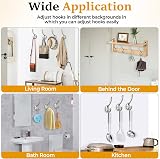GlazieVault Satin Nickel Coat Hooks Set of 10 Heavy Duty Wall Mounted view 6