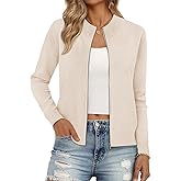 LILLUSORY Womens Zip Up Cardigan Sweaters Crew Neck Trendy Jackets Long Sleeve Outfits Fall Fashion 2025 Winter Clothing
