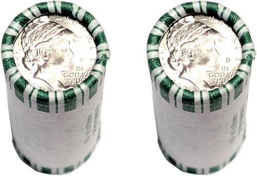 2026 P, D Two 50 Coin Roll Set of Dual Dated 1776-2026 Emerging Liberty Dime Semiquincentennial Coin Collection SemiQ Uncirculated