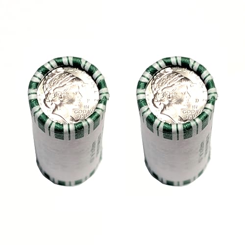 2026 P, D Two 50 Coin Roll Set of Dual Dated 1776-2026 Emerging Liberty Dime Semiquincentennial Coin Collection SemiQ Uncirculated