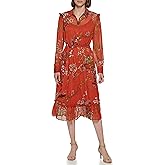 Tommy Hilfiger Women's Chiffon Long Sleeve Collar Shirtdress