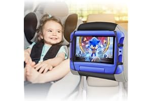 Tablet Holder for Car Headrest, Tablet Mount for Kids in Car Back Seat, Equipped with Anti-Slip Strap and Holding Net 360° An