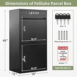 Package Delivery Boxes for Outside, Extra Large