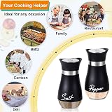 UDQYQ Salt and Pepper Shaker Set, Glass Bottle, Stainless Steel, Black view 6
