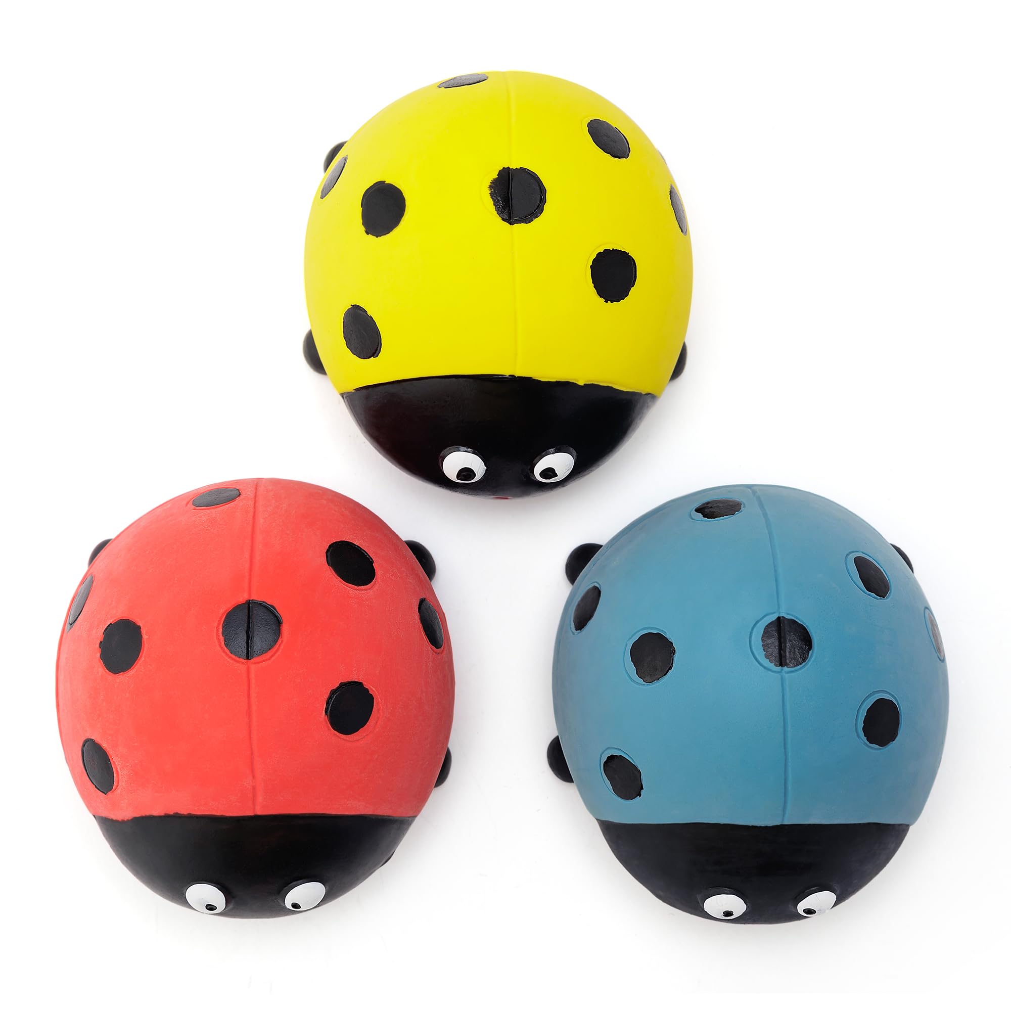 Photo 1 of Pawdoer 3 Pack Squeaky Dog Toys for Medium Dogs, Soft Latex Squeaky Dog Ball, Cute Funny Squeak Ladybug Pet Toys