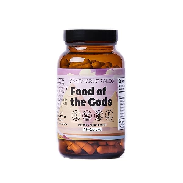SANTA CRUZ PALEO FOOD OF THE GODS GRASS FED BEEF ORGAN SUPPLEMENT WITH GLUCOSAMINE, BONE MARROW, BEEF LIVER, COLOSTRUM, MACA ROOT & ELDERBERRY, GLUTEN FREE, KETO, SUGAR FREE, PALEO, 30 SERVINGS