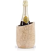 SPESHSTONES Marble Wine Chiller 7 Inch Travertine Wine Cooler for Tabletop, Stone Chillers for Champagne & White Wine, Elegant Bottle Holder for Parties, Housewarming Gift for Wine Lovers