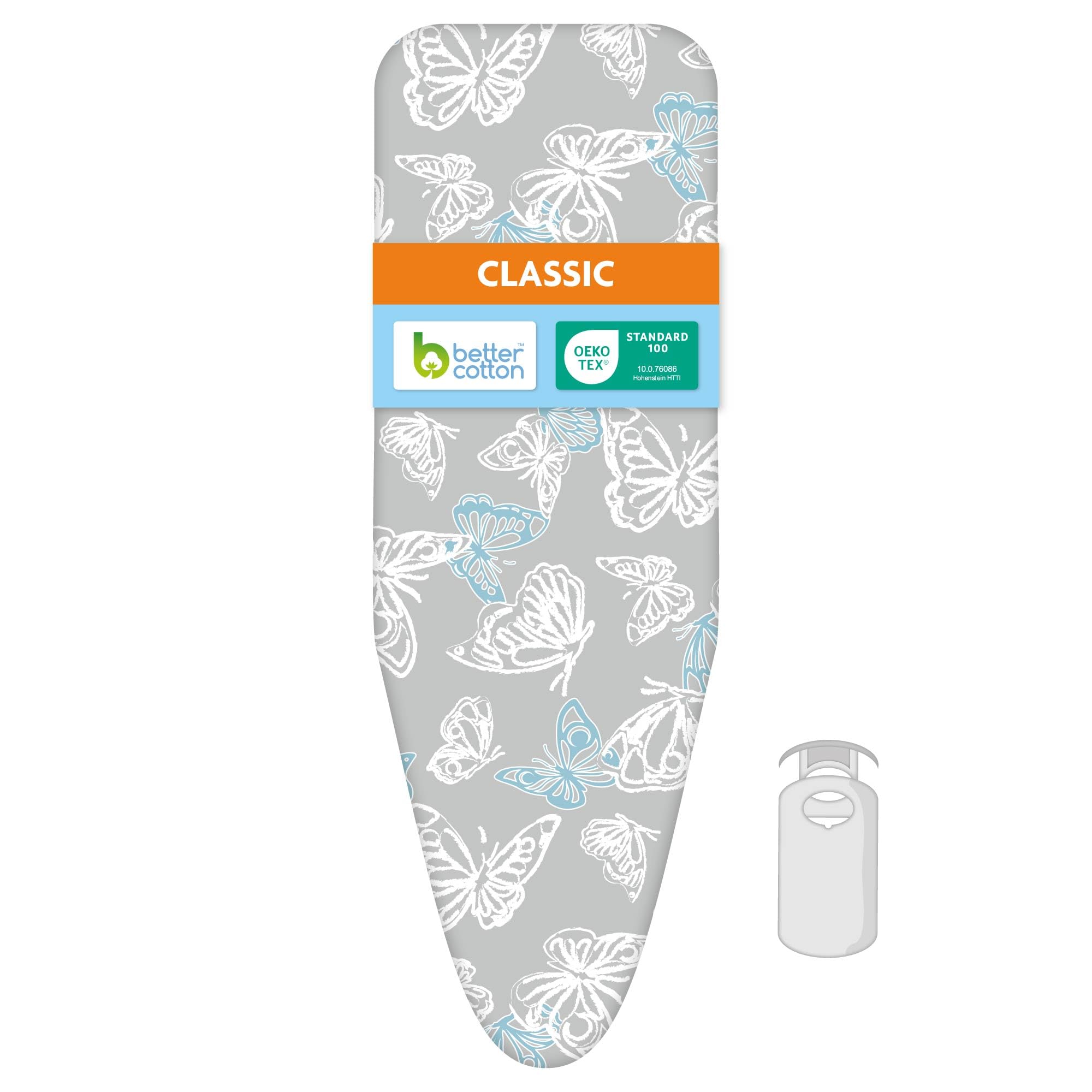 LaundrySpecialist 3 layer ironing board cover Comfort - Size S/M Universal Max 42x125 cm - Available in two sizes - Made of 100% Cotton with a thick molton layer