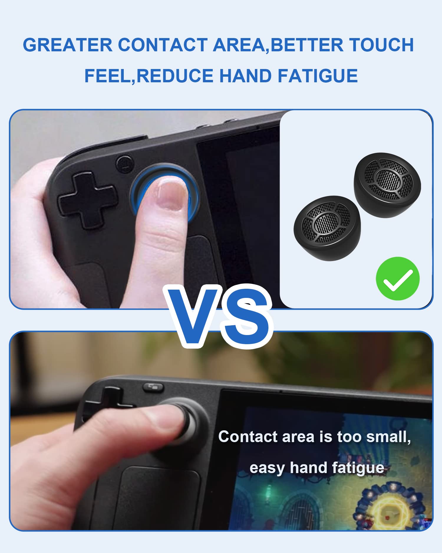 (6 Pcs) Joystick Thumb Grips Caps, DEVASO Silicone Joystick Protector, 4 Pcs of Anti-Slip Extended Thumb Grips Covers for Steam Deck/OLED/PlayStation Portal/ASUS ROG Ally/Switch/PS5/PS4/Xbox