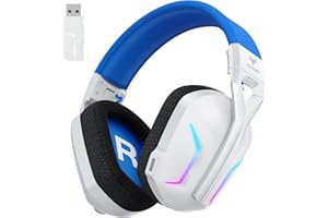 WESEARY Wireless Gaming Headsets for PS5, PS4, PC, Switch, Mac, 2.4GHz Bluetooth Gaming Headphones with 7.1 Surround Sound, Wireless Headset with Microphone, 50mm Drivers, 50Hr Battery, Cool RGB