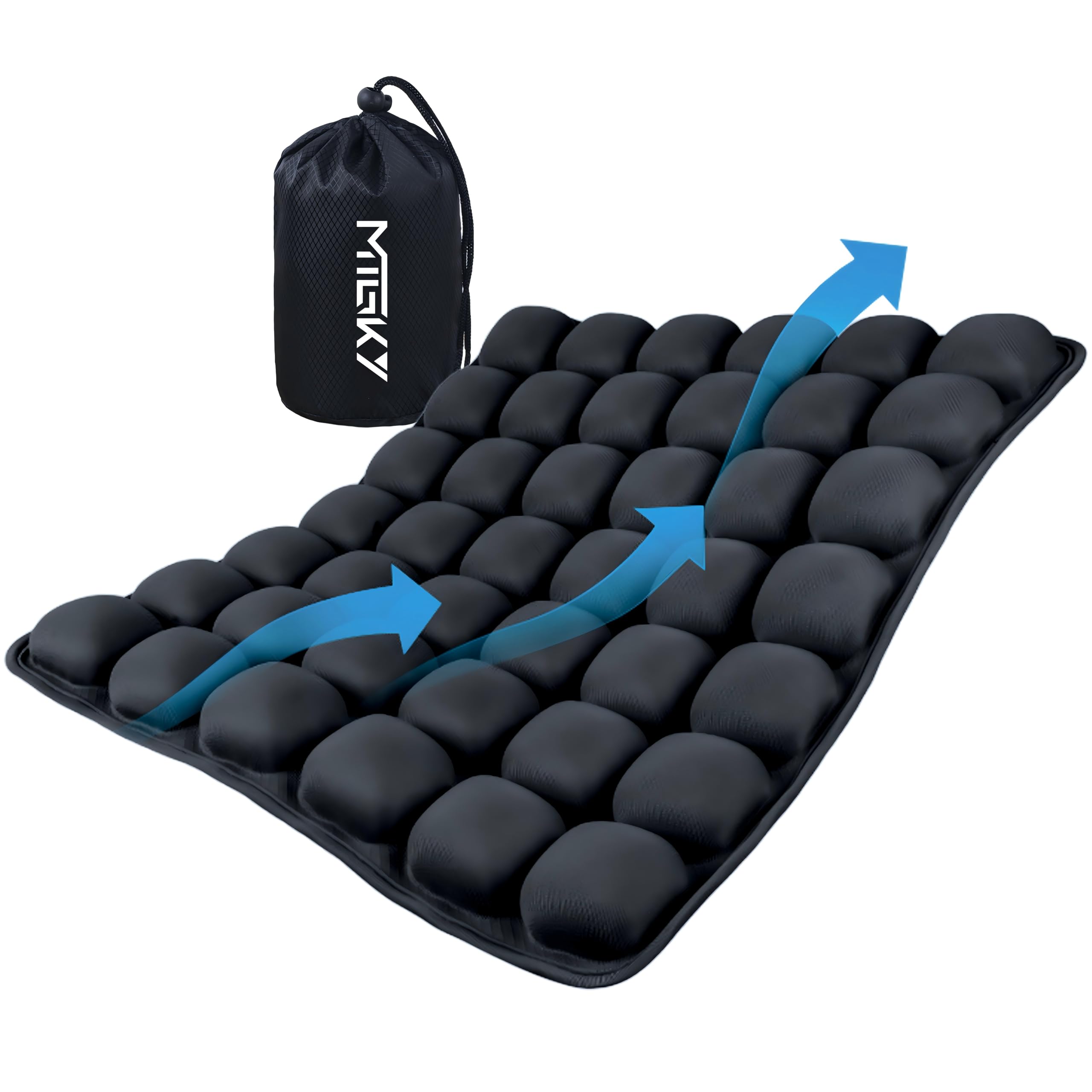Photo 1 of MTGKY Air Cushion,Inflatable Travel Cushion for Airplane,Travel Seat Cushion,Air Seat Cushion for Wheelchair(Black)