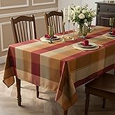 LOSIVISHE Rectangle Plaid Tablecloth for Thanksgiving, 60x84 inches Checkered Style Table Cloth Holiday Family Gathering Table Cover - Spillproof & Waterproof - Ideal for Indoor & Outdoor Use