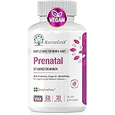 NatureGenX Methyl Prenatal with Probiotics – Prenatal Vitamins for Women with Iron, Methyl Folate, Ginger, Active B12 & 27+ Essential Nutrients, Pregnancy Supplements, 60 Vegan Capsules