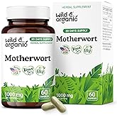 Wild & Organic Motherwort Capsules 1000 mg - Calmness & Women's Support - Motherwort Herb Supplement - 30 Days of Supply - 60 Vegan Capsules - Non-GMO, Gluten-Free, No Additives