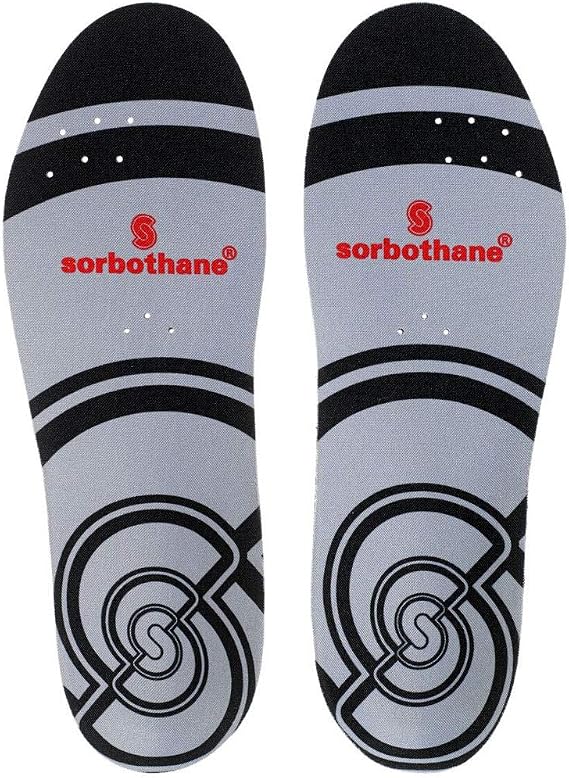 Sorbothane Sorbo Pro Insoles, 4445 (UK 10), Shock Absorbing Shoe Soles