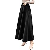 chouyatou Women's Fall Winter A-Line Swing Pleated Long Maxi Wool Skater Skirt