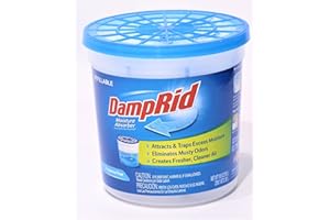 DampRid Refillable Moisture Absorber, 10.5 oz. Cups, 4 Pack, Fragrance Free, Traps Moisture for Fresher, Cleaner Air, No Electricity Required, Lasts Up To 60 Days