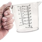 2 Cup (500ml) Measuring Cup, Laser-Etched oz/cup/mL/Tbsp, Plastic Measuring Cup with Handle for Cooking, Mixing &amp; Kitchen Use