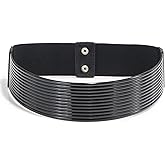 Glamorstar Wide Stretchy Waist Belts Vintage Elastic Belts for Women Dresses