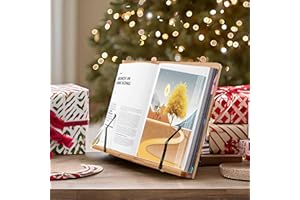 Large 15.4x11 Inch Bamboo Textbook Book Stand for Large Books Holder Reading Textbooks Bookstand Hands Free in Bed Cookbook H