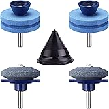 HXXF 4PCS Lawn Mower Blade Sharpener, Double Layer
