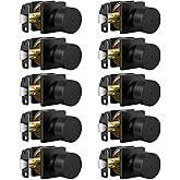Goldenwarm Black Door Knobs Interior 10 Pack, Privacy Door Knob with Lock | Heavy Duty Stainless Steel, Keyless Bedroom Door Knob, Matte Black Bathroom Door Handles, Round Ball Inside Door Knob
