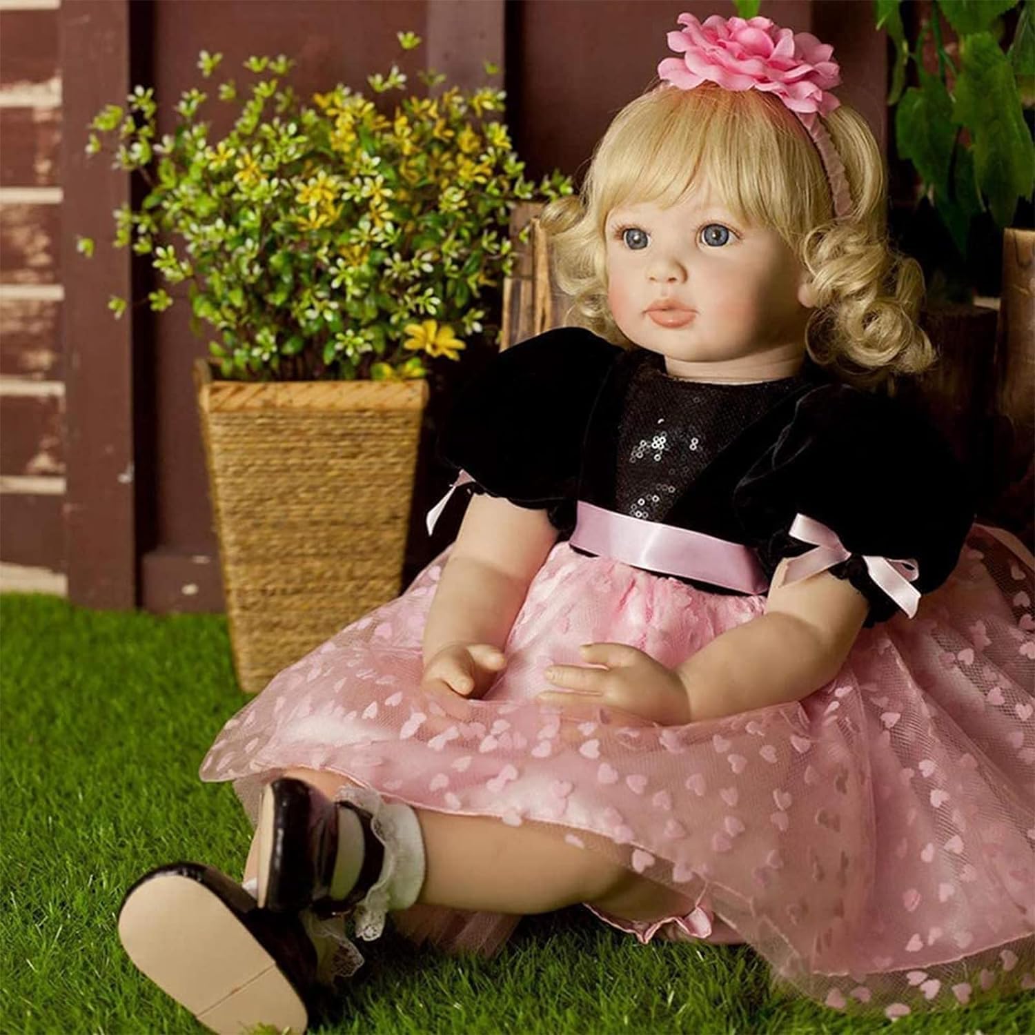Binxing Yts Reborn Baby Dolls Realistic 24 Inch Soft Silicone Vinyl Weighted Cloth 60cm Body Reborn Doll Girl Newborn Baby Dolls with Toy Accessories Gift Set for Kids Age 3+ & Collection