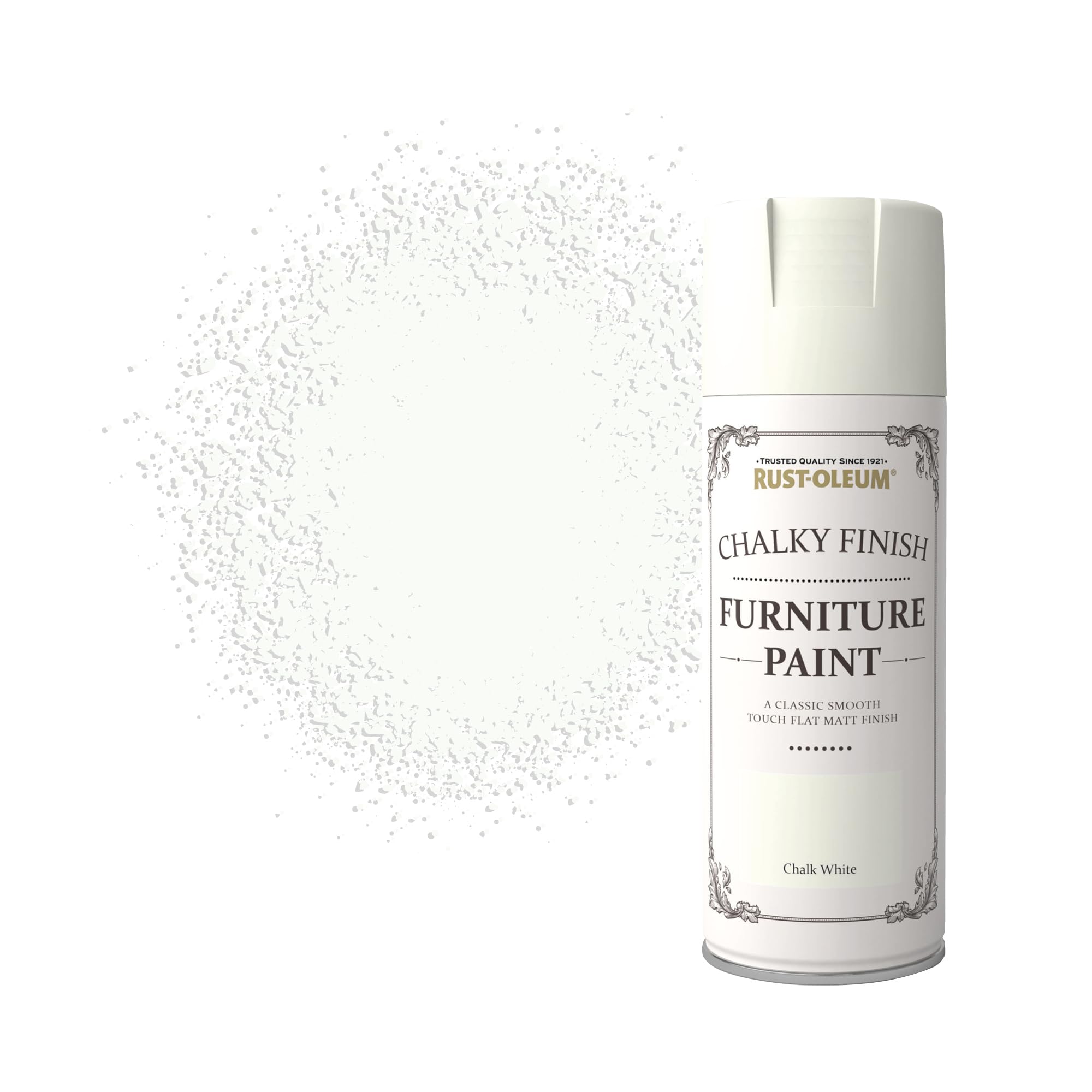 Rust-Oleum 400ml Chalky Finish Furniture Spray Paint Aerosol - Chalk White