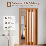 INMOZATA PVC Folding Door Artistic Patterned Glass 87cm Wide 10mm Thick Sliding view 4