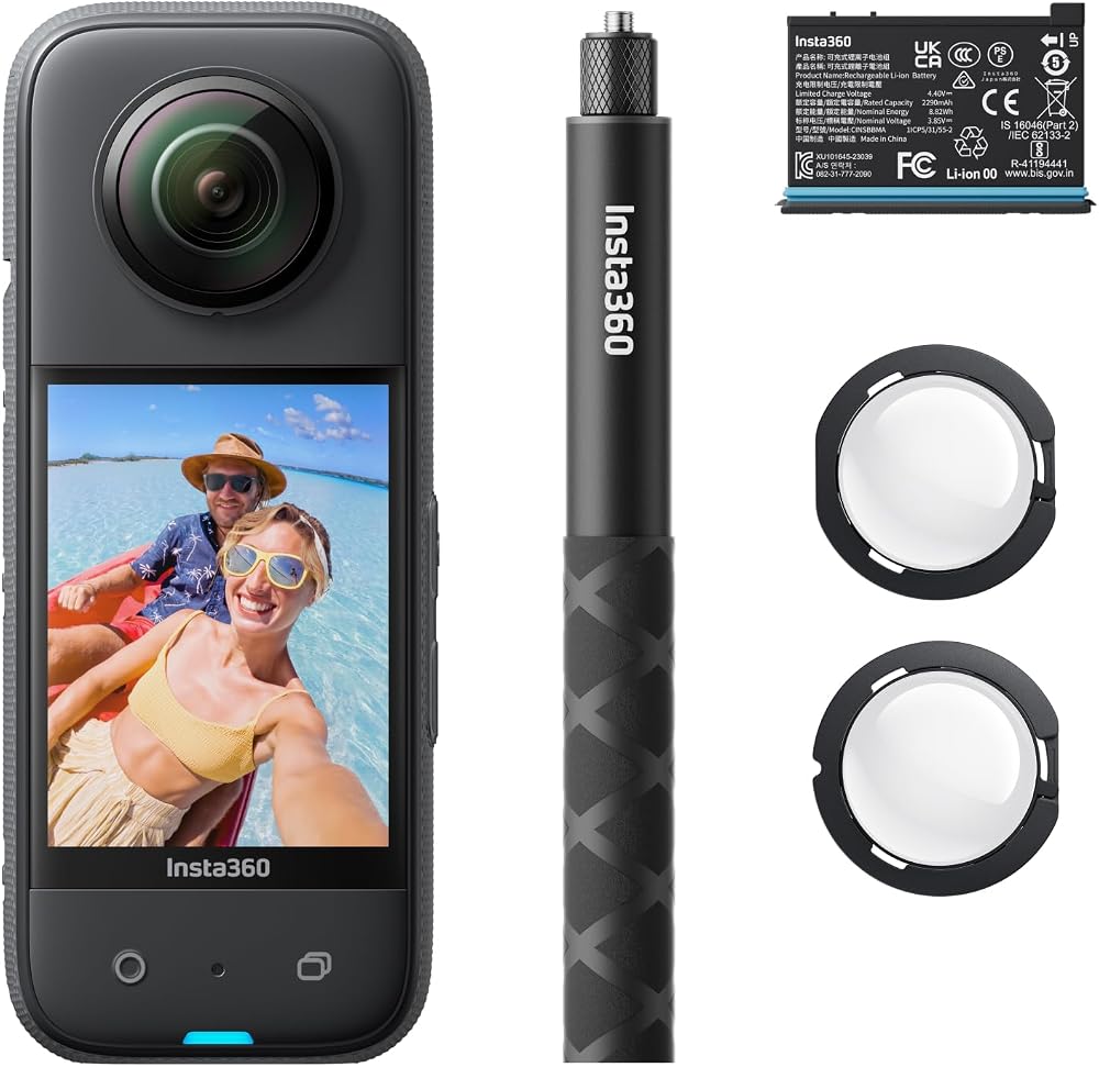 Insta360 X3 Starter Bundle 360° Action Camera 5.7K 72MP Dual 1/2" Sensors