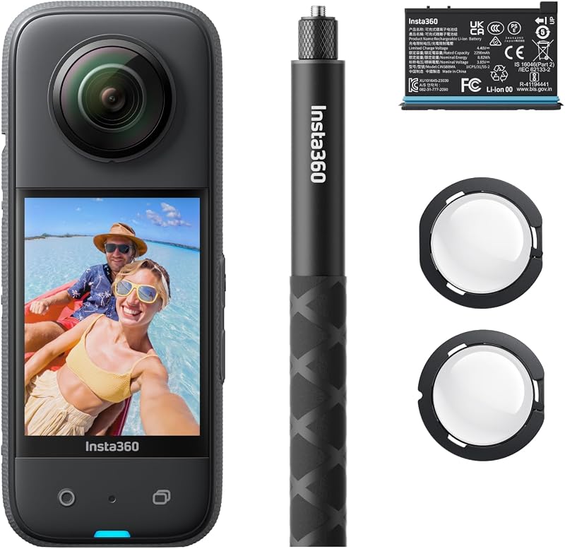 Insta360 X3 Starter Bundle 360° Action Camera 5.7K 72MP Dual 1/2" Sensors