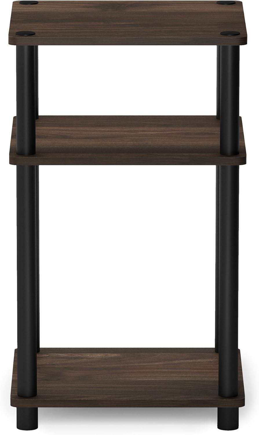 FURINNO Just 3-Tier End Table, 1-Pack, Columbia Walnut/Black: Furniture & Decor