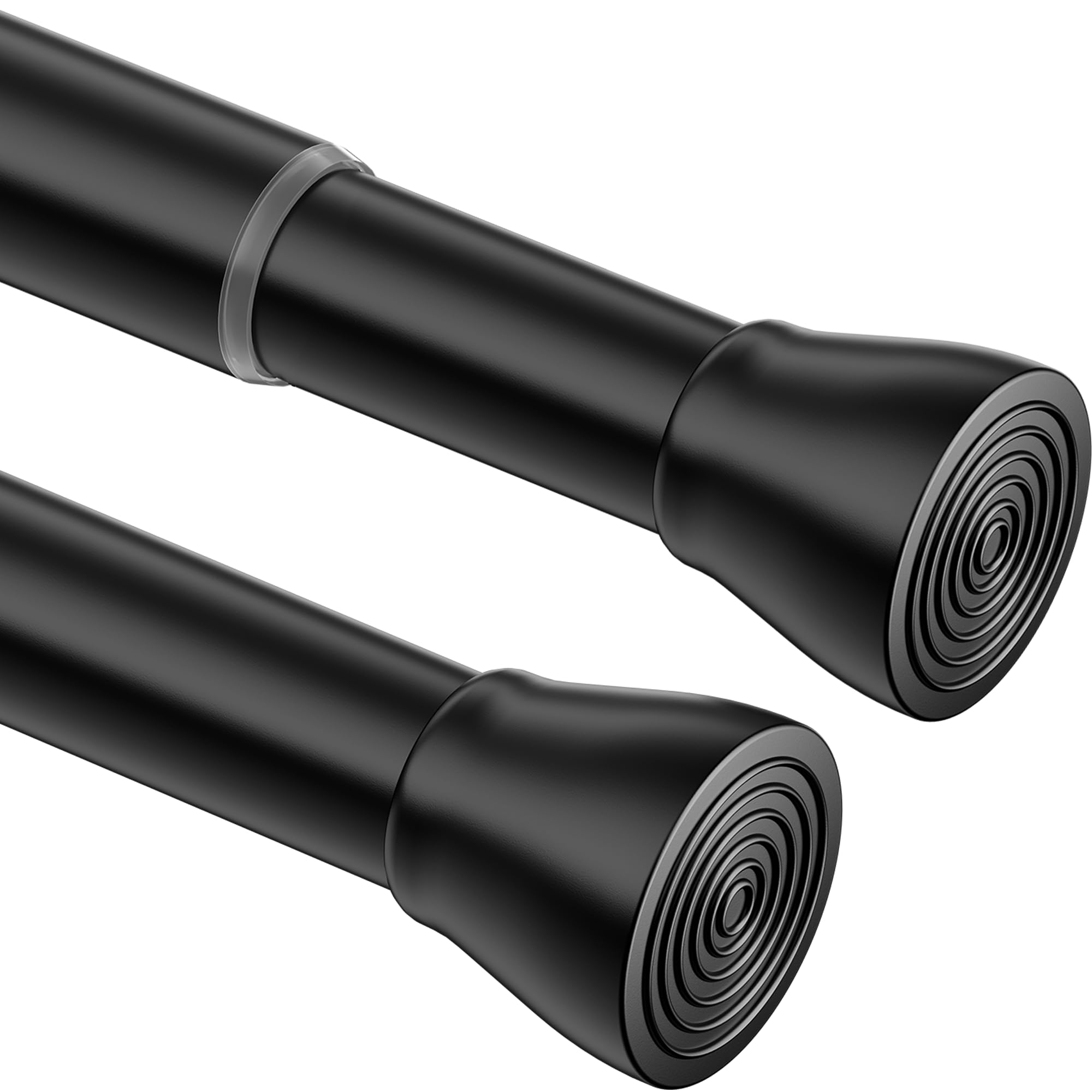 1Pc Tension Rod for Shower Curtain Rail No Drilling curtain pole Extendable Telescopic Curtain Rod Easy Fitting for Bathroom Kitchen Cupboards(135-200CM/φ25mm,Black)