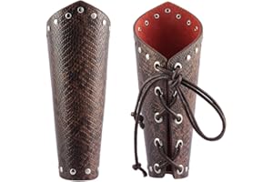 AZORA Leather Gauntlet Wristband Medieval Bracers Wrist Band Buckle Wide Bracer Arm Armor Cuff 2 Pcs