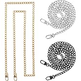 ELANE 3 PCS Purse Chain Straps,47" Purse Straps Flat Chain Strap Handlebag Accessories for Crossbody Bags Purses