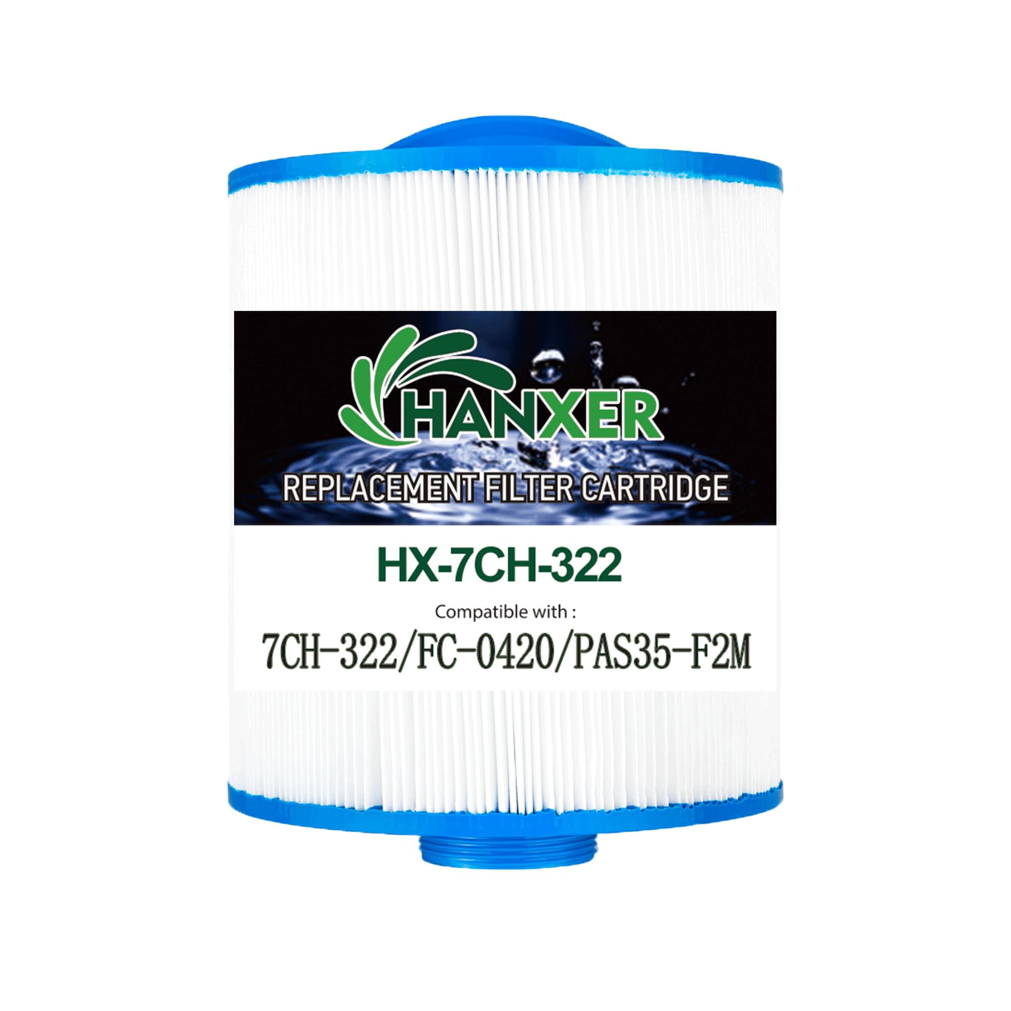 Photo 1 of HANXER Spa Filter Cartridge Replaces for Unicel 7CH-322, PAS35-F2M, Filbur FC-0420, SD-00036, 70321 Top Load-Coleman Spas, 32 sq.ft Artesian Spas, 1 Pack