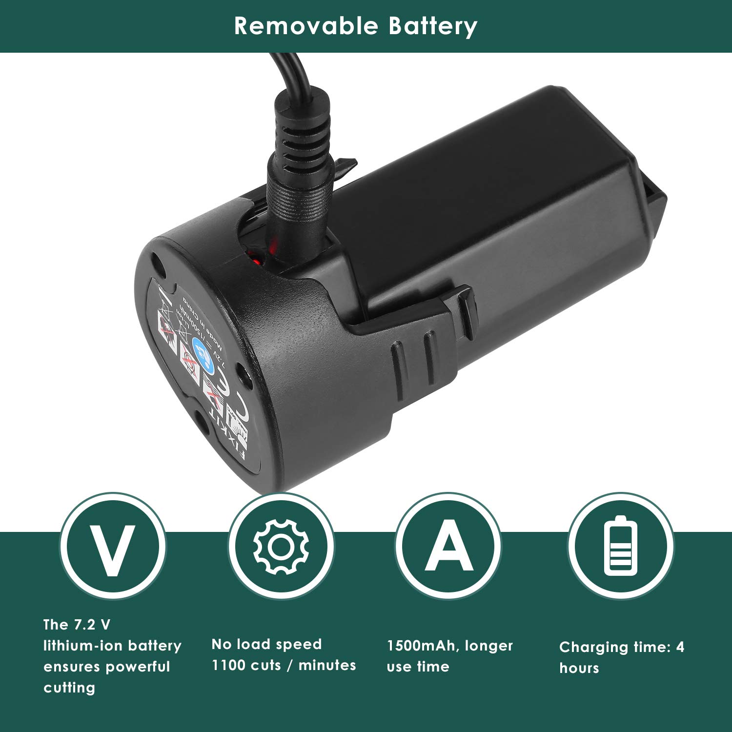 fixkit 7.2 v 2 in 1 cordless grass and hedge trimmer