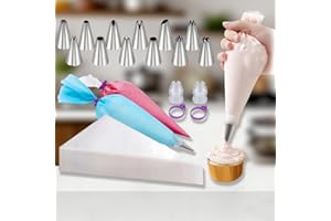120 Piece Cake Decorating Set with 100 Piping Tips Bags Couplers Scrapers and Ties 12 Icing Piping Tips for Frosting Cupcakes