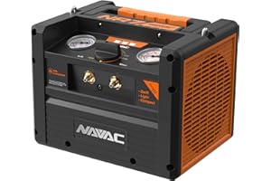 NAVAC NR7 Recovery Unit - Refrigerant Recovery Machine for HVAC System - Twin Cylinder - Brushless DC Motor - Oil-Free Compressor - A2L Compatible
