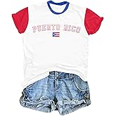 Boricua Puerto Rican Shirt Women Puerto Rico Flag T-Shirt Cute PR Puerto Rican Pride Color Block Tee top