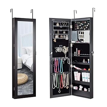 Amazon Com Herron Led Jewelry Cabinet Armoire With Mirror Over