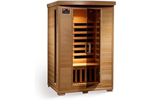 BLUE WAVE HEATWAVE Radiant Saunas 2-Person Hemlock Infrared Sauna with 6 Carbon Heaters, Chromotherapy Lighting, Oxygen Ionizer
